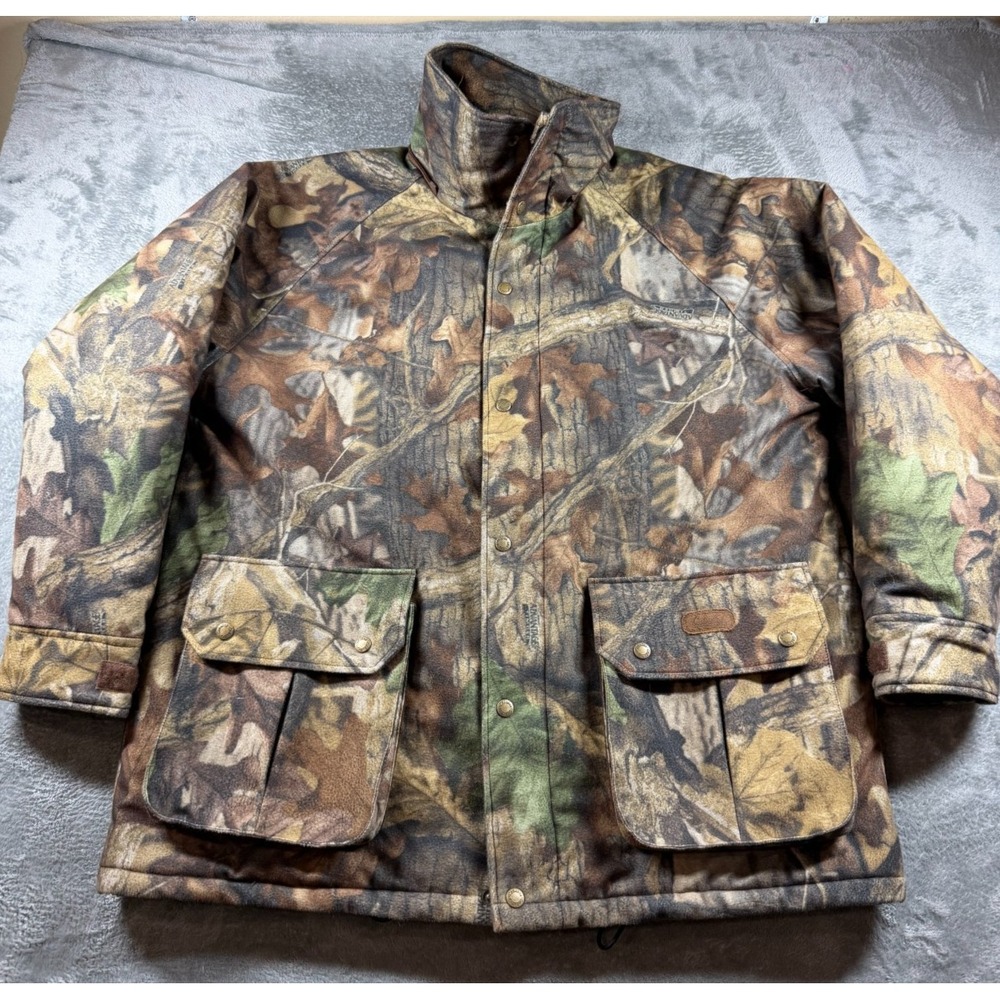 Cabela's Camo Hunting Jacket Mens Large Advantage Timber Insulated Coat